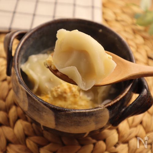 【業務スーパー】もちもち皮が絶品！豚肉水餃子の玉子スープ