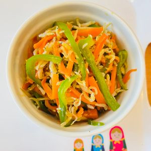 ちひろの作ってみた!投稿(混ぜごはんにも！ピーマンのきんぴら【幼児食・取り分けレシピ】)