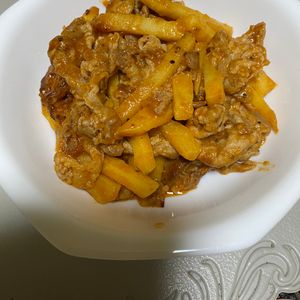 seiseiの作ってみた!投稿(ワンパン10分！【豚こま肉とじゃがいものケチャップ炒め】)