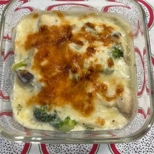 Hideの作ってみた!投稿(鶏むね肉ときのこのグラタン【作りおき】)