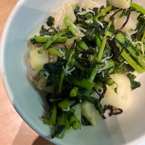 887970の作ってみた!投稿(かぶ葉のじゃこ炒り)