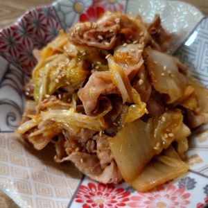 1063890の作ってみた!投稿(ごま油香る 旨辛豚バラ白菜)