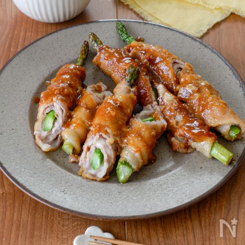 【白米泥棒】アスパラの豚バラ巻き｜レモン香るにんにく醤油♪