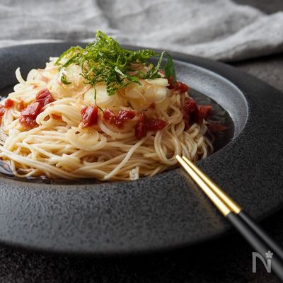 梅と香味そうめん