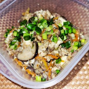 ヴェルの作ってみた!投稿(サバ缶とかつお節の炒り豆腐)
