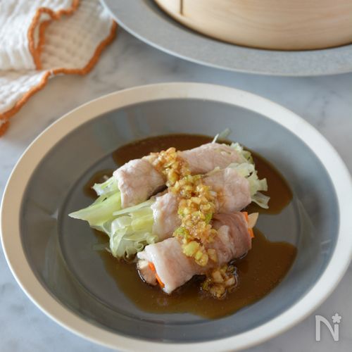 簡単ヘルシー☆豚肉とキャベツの包み蒸し