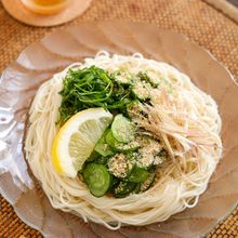 さっぱり♡きゅうりとオクラの白だしそうめん