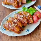甘辛味でごはんがすすむ♡かぼちゃの肉巻き