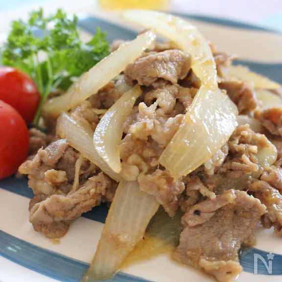 新玉葱たっぷりの生姜焼き