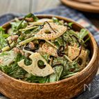 れんこんと水菜《ネバネバ納豆♡塩こんぶサラダ》