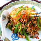 【春雨戻し不要】ワンパンで炒めるだけ！！ピーマン麻婆春雨