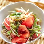 5分で出来る最強副菜！トマトと水菜のがっつりサラダ！米泥棒！