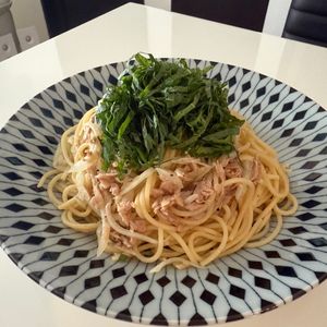 美味しいものハンターの作ってみた!投稿(ランチ格上げ!大葉とツナの和風パスタ)