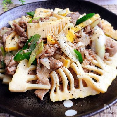 スピードおかず✰豚肉と筍のねぎ塩炒め