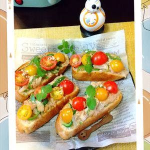 チョロリスの作ってみた!投稿(フランスパンのピザ風トースト)