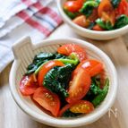 食卓が華やぐ☆『ミニトマトとほうれん草の簡単サラダ』