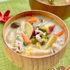 さつまいものごま豆乳豚汁【しょうが入りで体ぽかぽか】