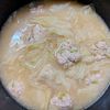 どーなつの作ってみた!投稿(おいしさそのまま『キャベツともやしと鶏団子の減塩ごま味噌汁』)