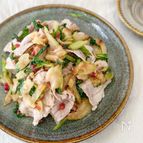 豚しゃぶとセロリの梅おかか和え