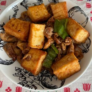万福の作ってみた!投稿(【豚肉と厚揚げの焼肉炒め】ご飯との相性が最高すぎる…！！)
