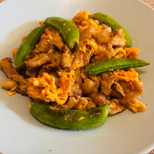 puricoの作ってみた!投稿(【豚肉とスナップエンドウの卵炒め】しゃきふわ♡春の三色炒め)