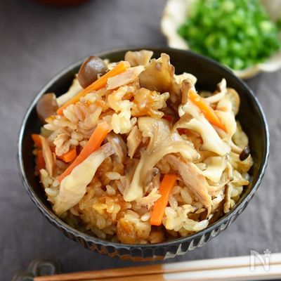 \爽やかなコクがやみつき/ツナときのこのポン酢炊き込みご飯