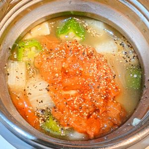 えんぢさんの作ってみた!投稿(【さっぱり梅だし冷製スープ】レンチンでかんたんダイエット！)