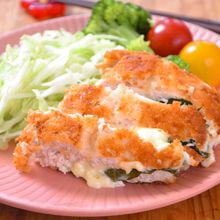 パン粉がはがれにくいバッター液☆鶏むね肉の大葉チーズカツ