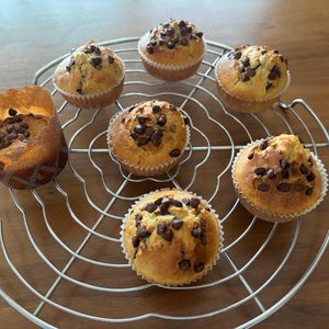 こむぎの作ってみた!投稿(米粉のチョコチップバナナマフィン)