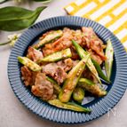ねばねばでダイエット♪【おくらと豚バラ肉の生姜焼き】
