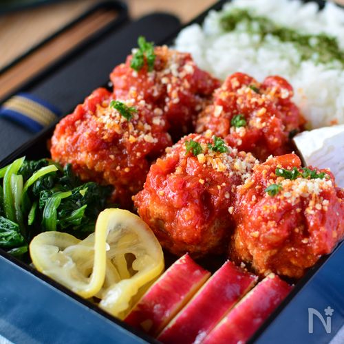 濃厚トマトソースのミートボール、作り置きでお弁当にも◎