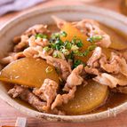 【大根と豚こま肉の煮物】甘辛煮物の黄金比！食材置き換えOK！