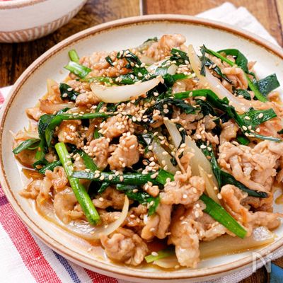 【豚こまとニラのスタミナ甘辛炒め】ご飯が進む！スタミナおかず