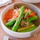 【アスパラと人参の白いおひたし】春の簡単副菜！浸すだけ♪