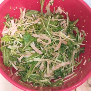 milkの作ってみた!投稿(水菜とハムのごま甘酢和え♩お手軽副菜)