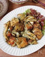 【鶏ももと舞茸の海苔塩バター焼き】ご飯もお酒もすすむ！