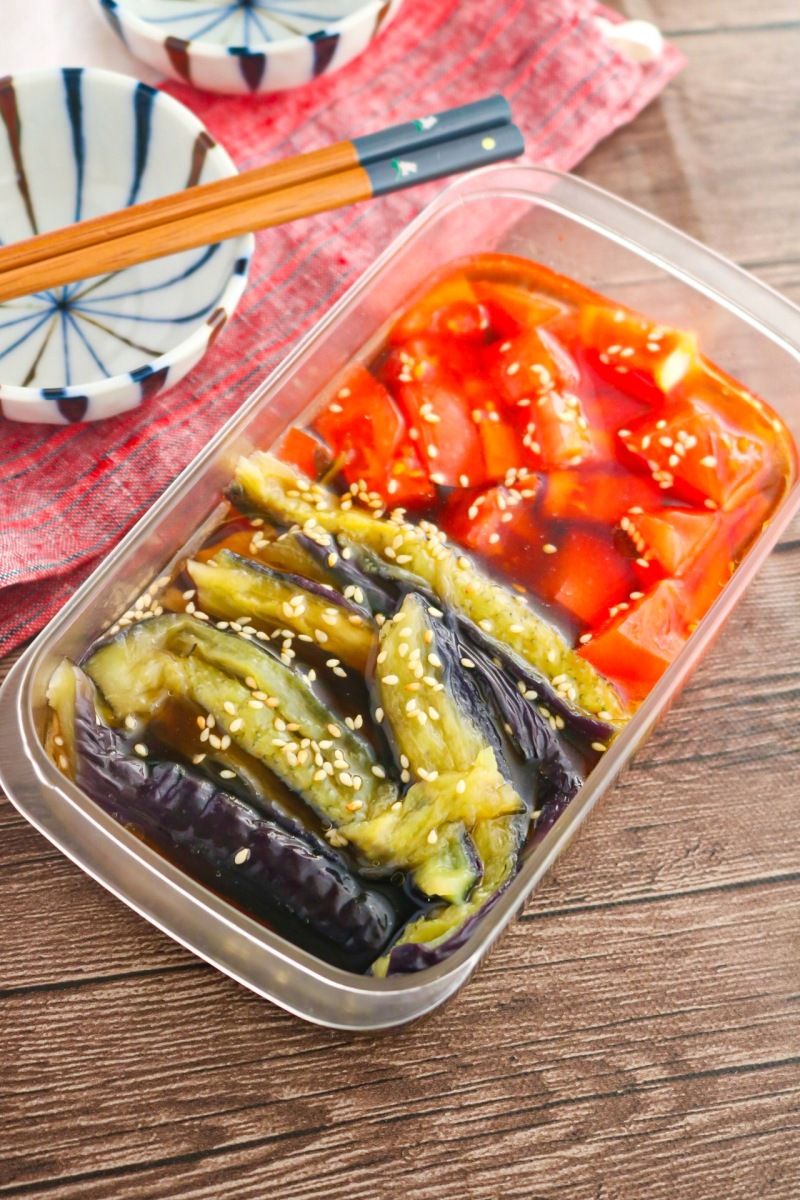 ナスとトマトの中華漬け【レンジで簡単♪さっぱり副菜】 | レシピ