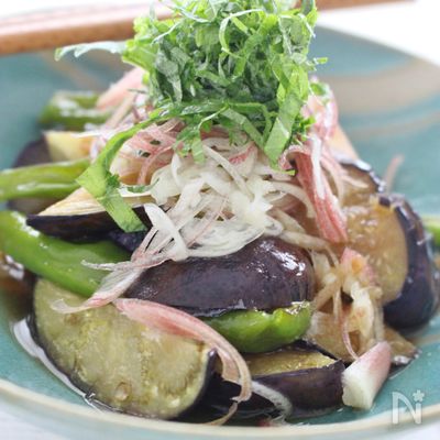 ナスの焼き浸し、梅風味
