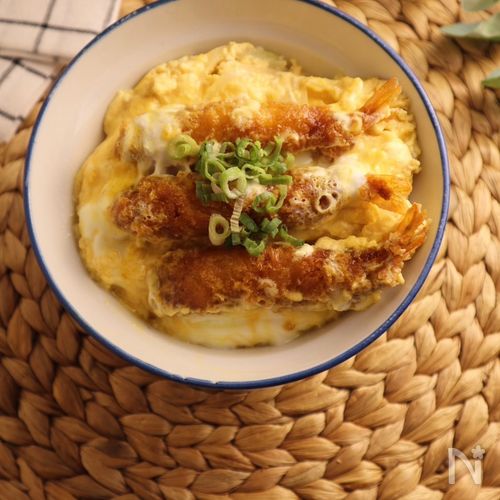 【業務スーパー】優しい味わい♪エビフライの卵とじ丼