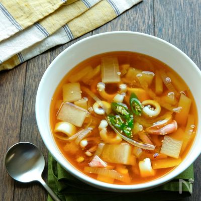 イカと大根のスープ【韓国料理】