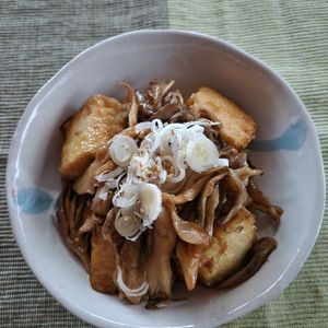 からこの作ってみた!投稿(厚揚げと舞茸の焦がしバター醤油『柚子胡椒で差がつく一品』)