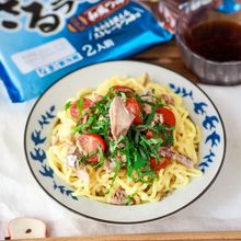【さばとミニトマトのさっぱりざるラーメン】