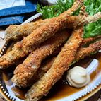 パクパクいける♪フライパンでししゃものカリカリ♪カレーフライ