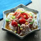 ♡夏野菜とツナのにゅうめん柚子胡椒風味