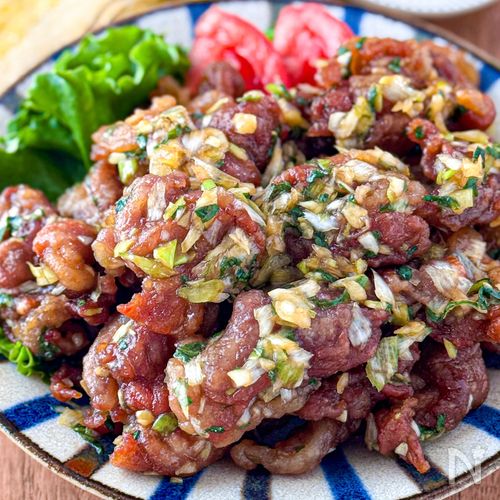 カリっと焼いてあえるだけ◎【大葉香る♪豚こま香味だれ】