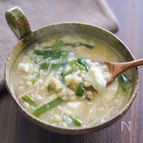 【食感が美味しい！】えのきと豆腐ともち麦のスープ