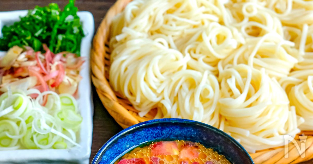 さっぱりコク旨！トマト豆乳だれそうめん