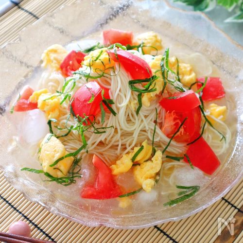 柚子こしょう香る さっぱり塩味 トマたま大葉そうめん レシピサイト Nadia ナディア プロの料理家のおいしいレシピ