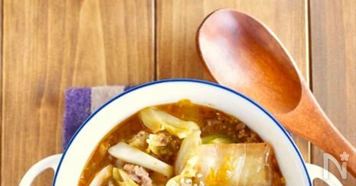 ほっこり温まる！キャベツと春雨の【食べるピリ辛キムチスープ】