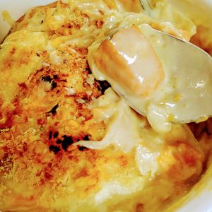 ゆみの作ってみた!投稿(《ホワイトソースも簡単》ソーセージとかぼちゃの豆乳グラタン)